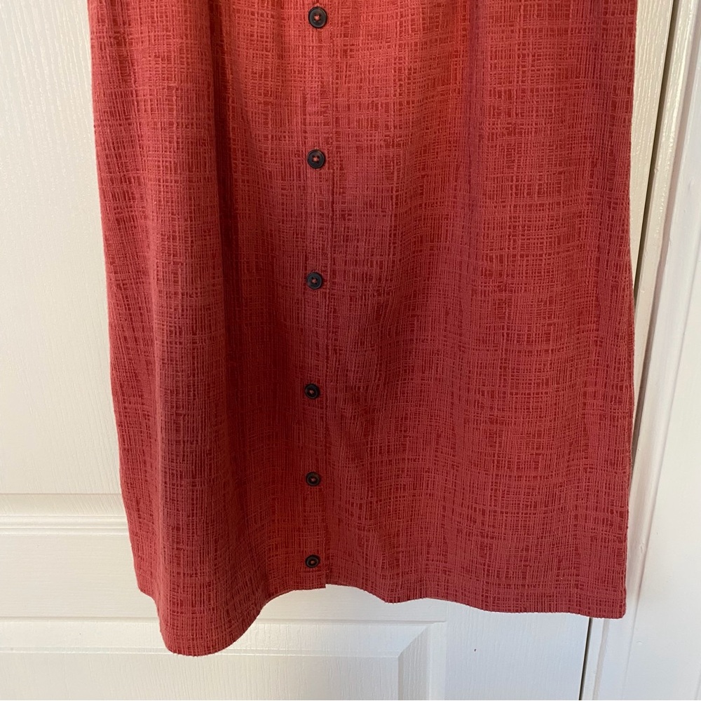 Madewell Red Texture Thread Button Front Ruffle O… - image 6